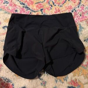 Lululemon Athletica Black Athletic Shorts with Curved Hem